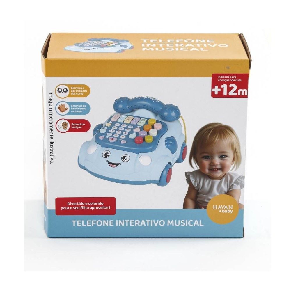 Telefone Interativo Musical Azul Havan Baby - HBR0726