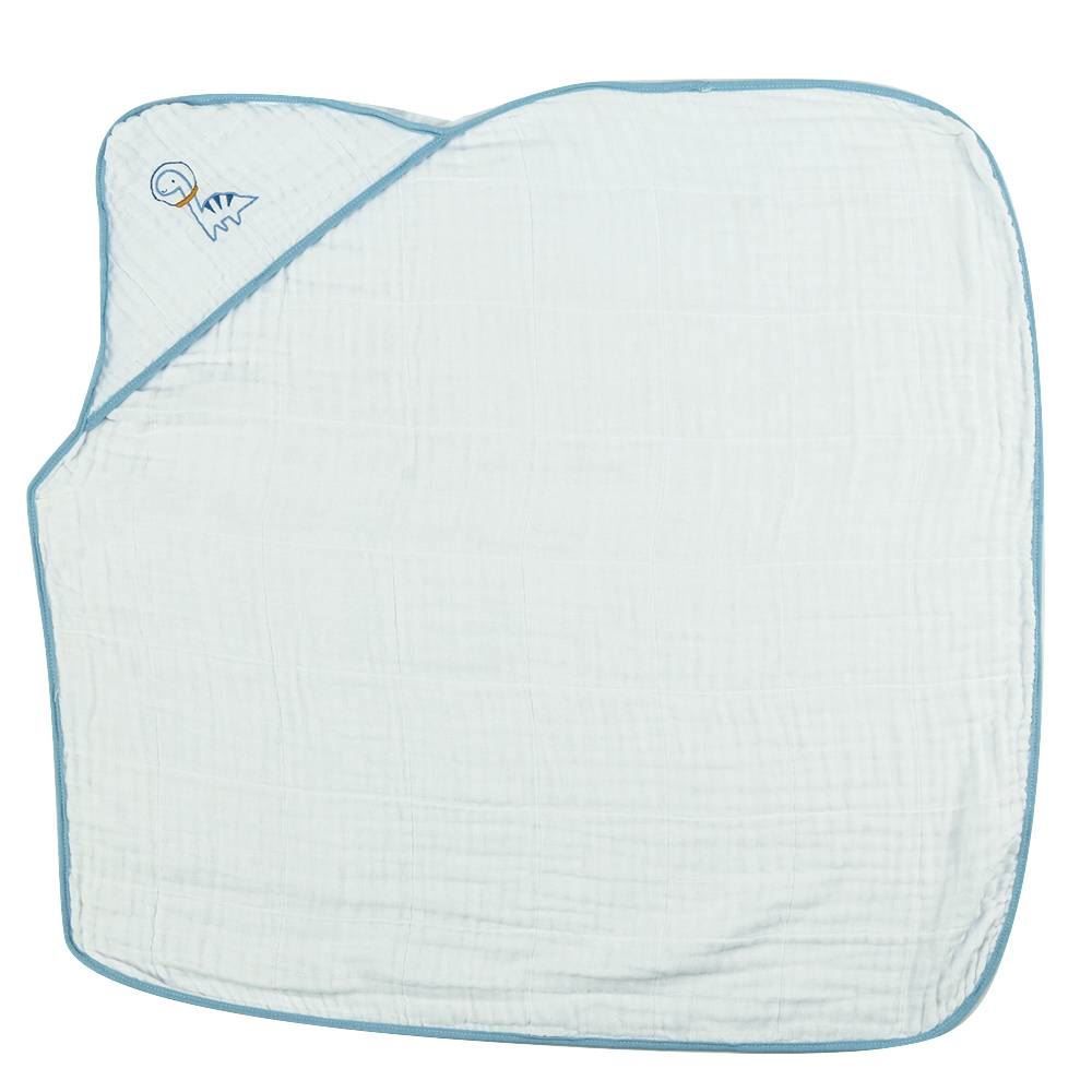 Toalha Com Capuz De Canto Soft 80X80cm Havan Baby - Dino Azul