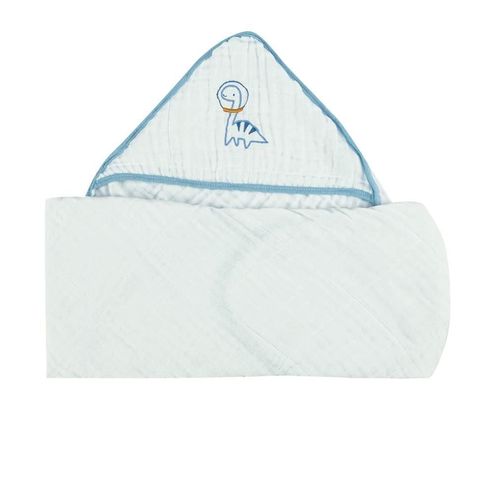 Toalha Com Capuz De Canto Soft 80X80cm Havan Baby - Dino Azul