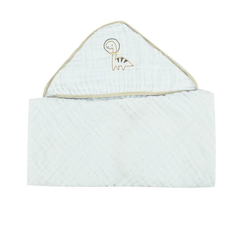 Toalha Com Capuz De Canto Soft 80X80cm Havan Baby - Dino Bege