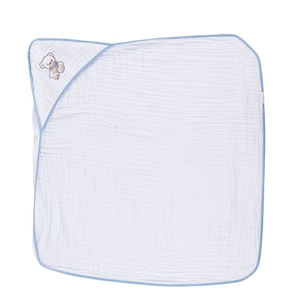 Toalha com Capuz de Canto Soft 80X80cm Havan Baby - Urso Azul