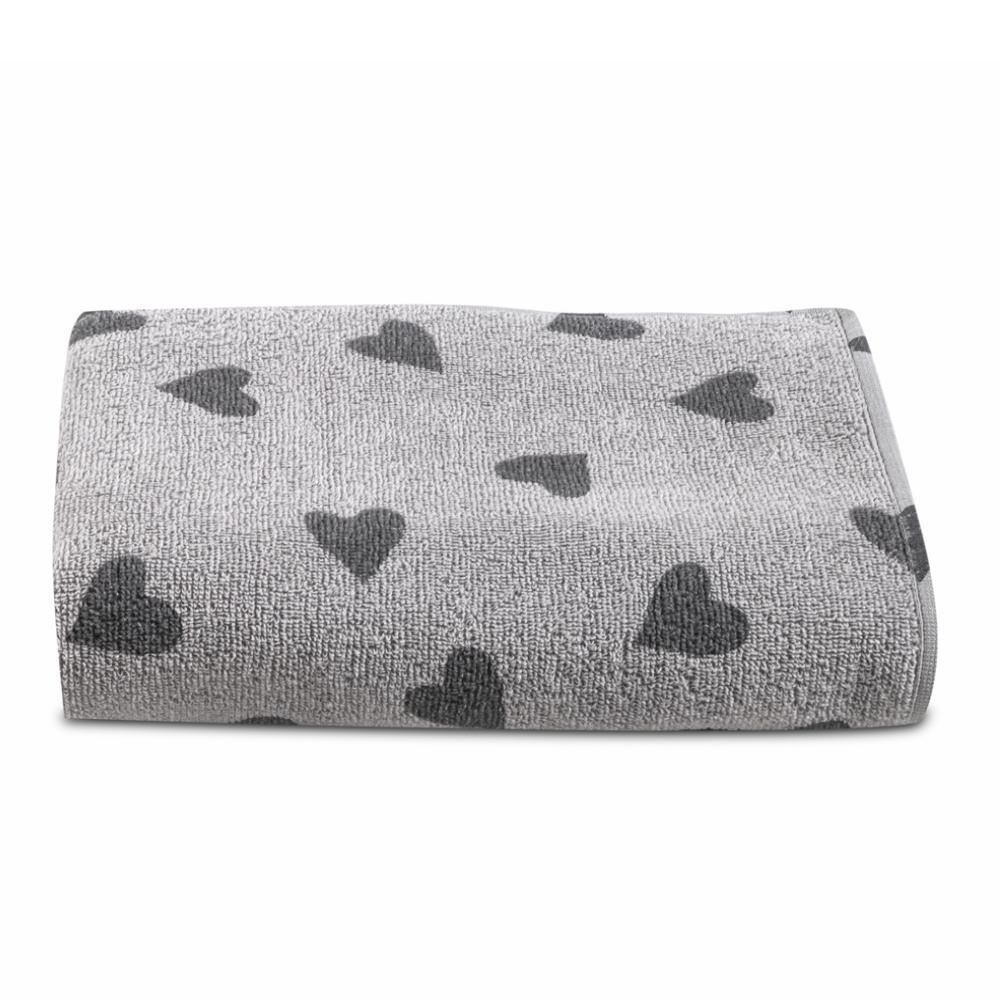 Toalha De Banho 100% Algodão Cancún Havan Casa - Cinza Vapor Coração