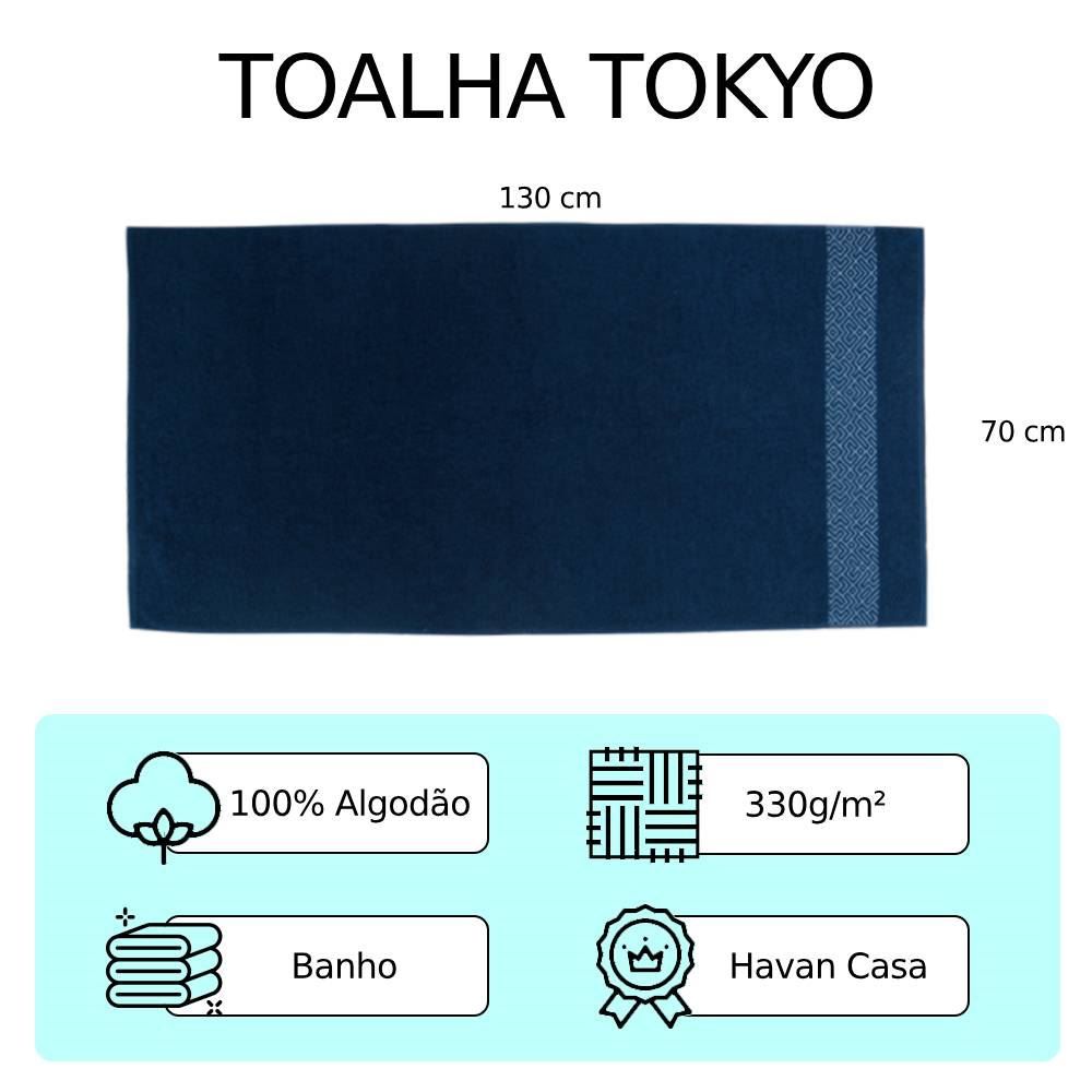 Toalha De Banho 100% Algodão Tokyo Havan Casa - Petróleo