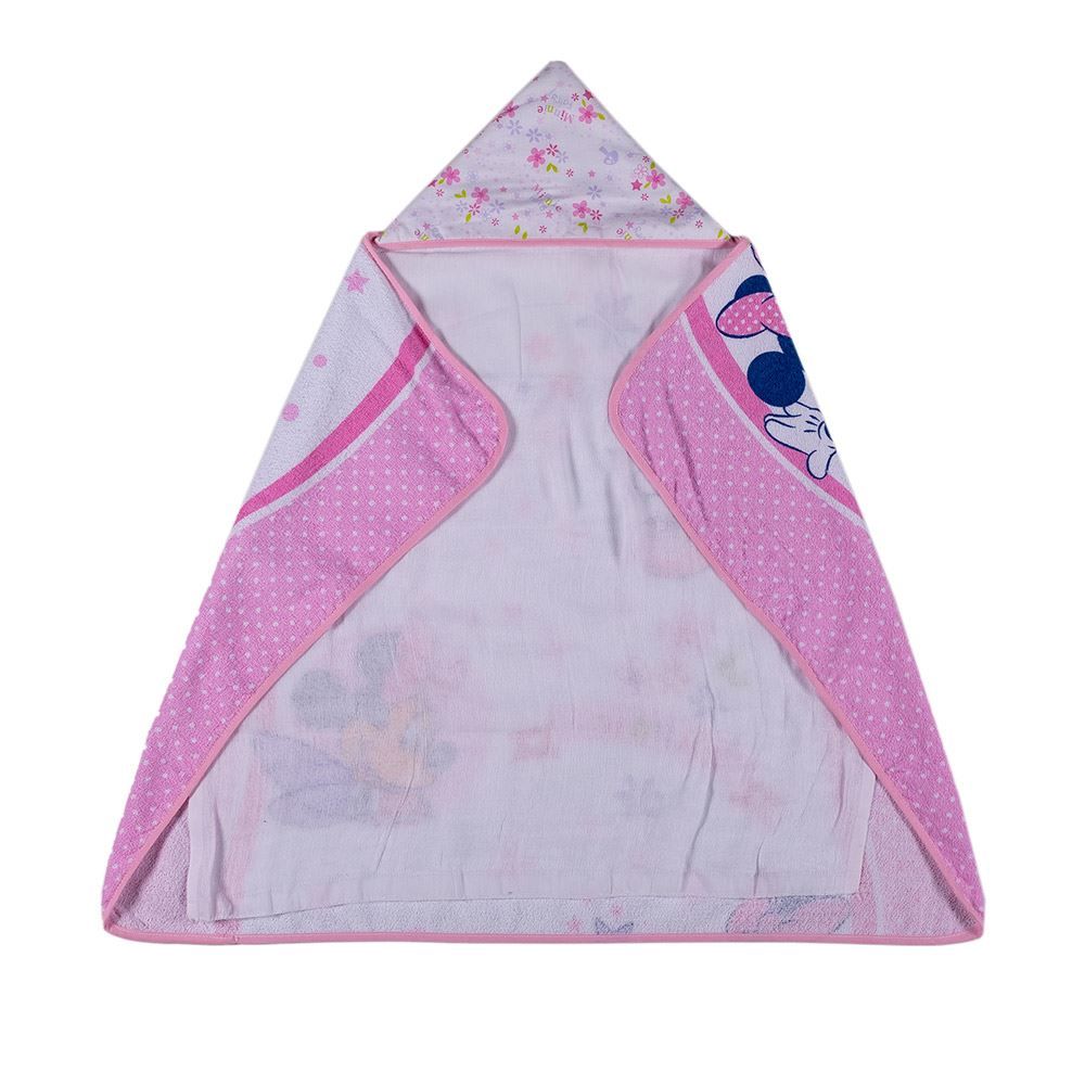 Toalha De Banho Bebê 70X90cm Com Forro Em Fralda Disney - Minnie
