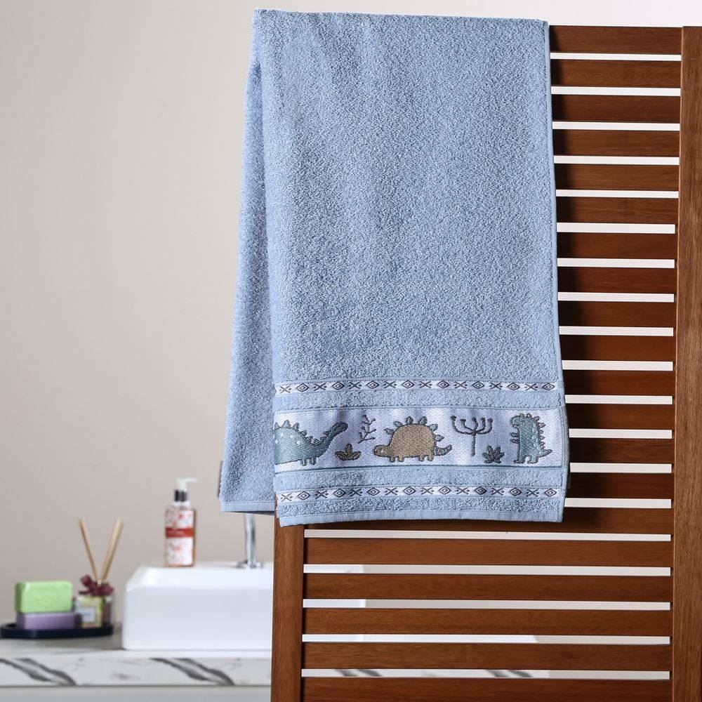 Toalha De Banho Infantil Cute Baby Havan Casa - Dino Azul Nevoa