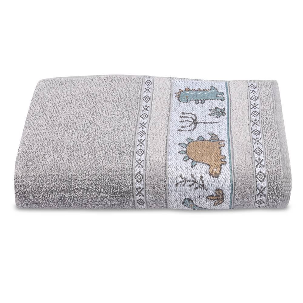 Toalha De Banho Infantil Cute Baby Havan Casa - Dino Cinza Amianto