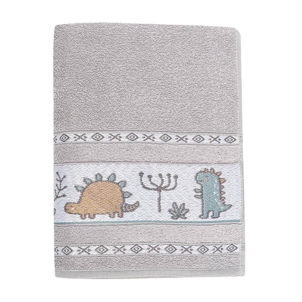 Toalha De Banho Infantil Cute Baby Havan Casa - Dino Cinza Amianto