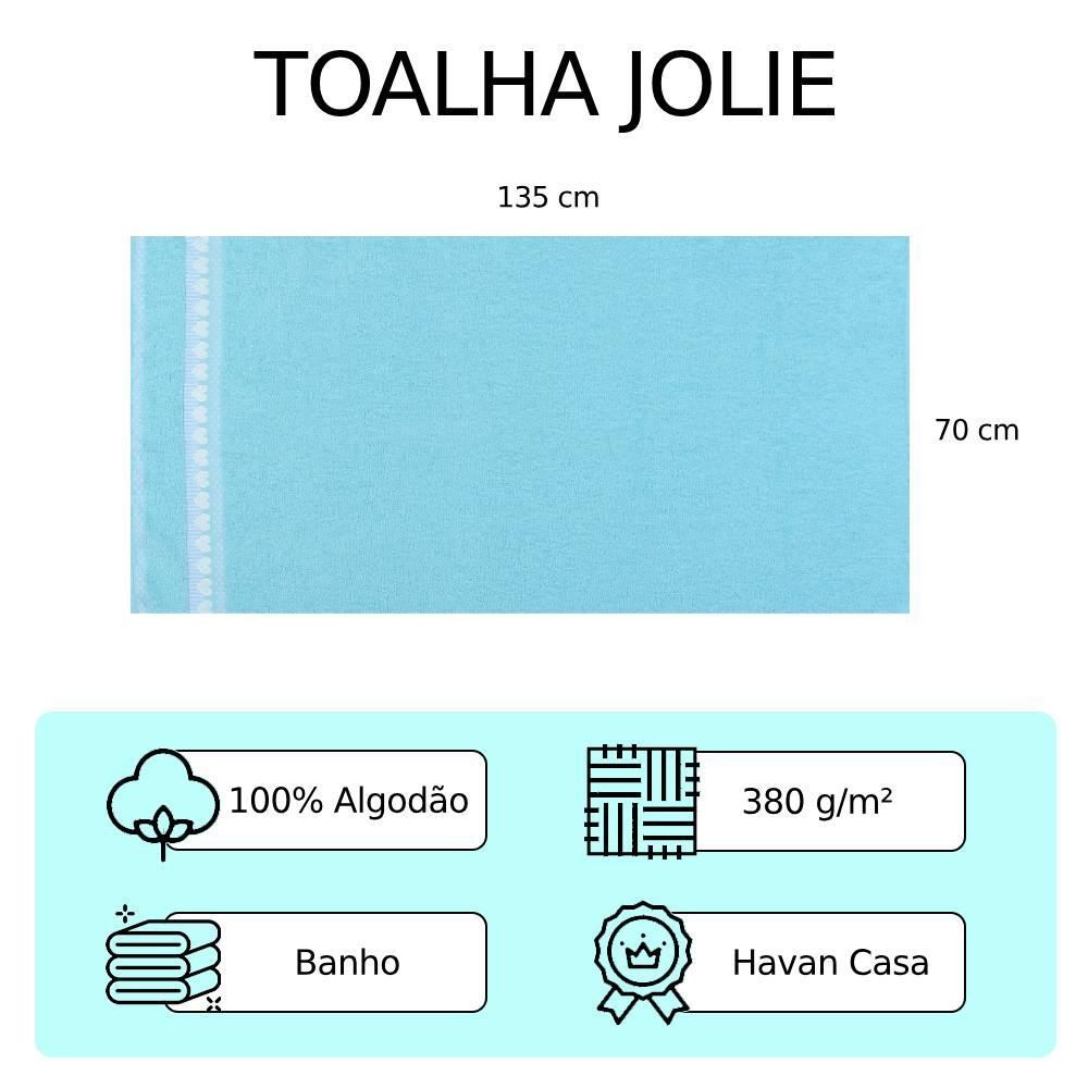 Toalha De Banho Jolie 100% Algodão Havan Casa - Azul Pastel