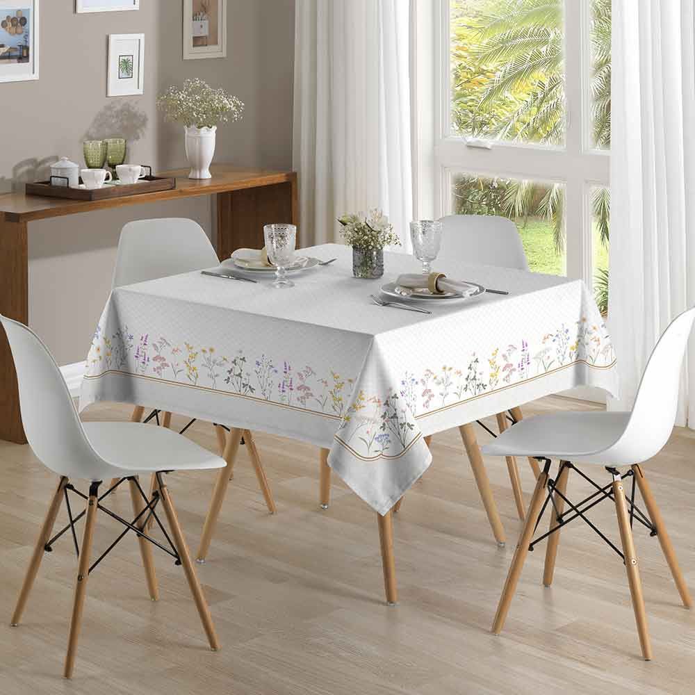 Toalha De Mesa 1,40 X 1,40M Clean Renova Döhler - Floral Boho