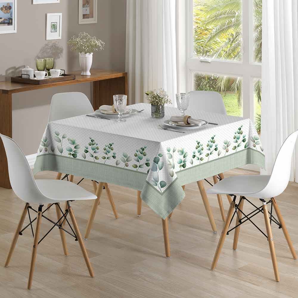 Toalha De Mesa 1,40 X 1,40M Clean Renova Döhler - Folhas Verdes