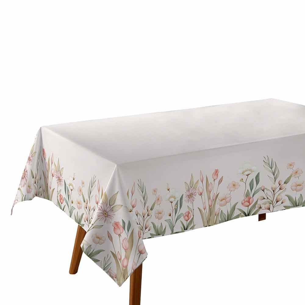 Toalha De Mesa 1,40X2,10M Clean Renova Döhler - Flores Salmão