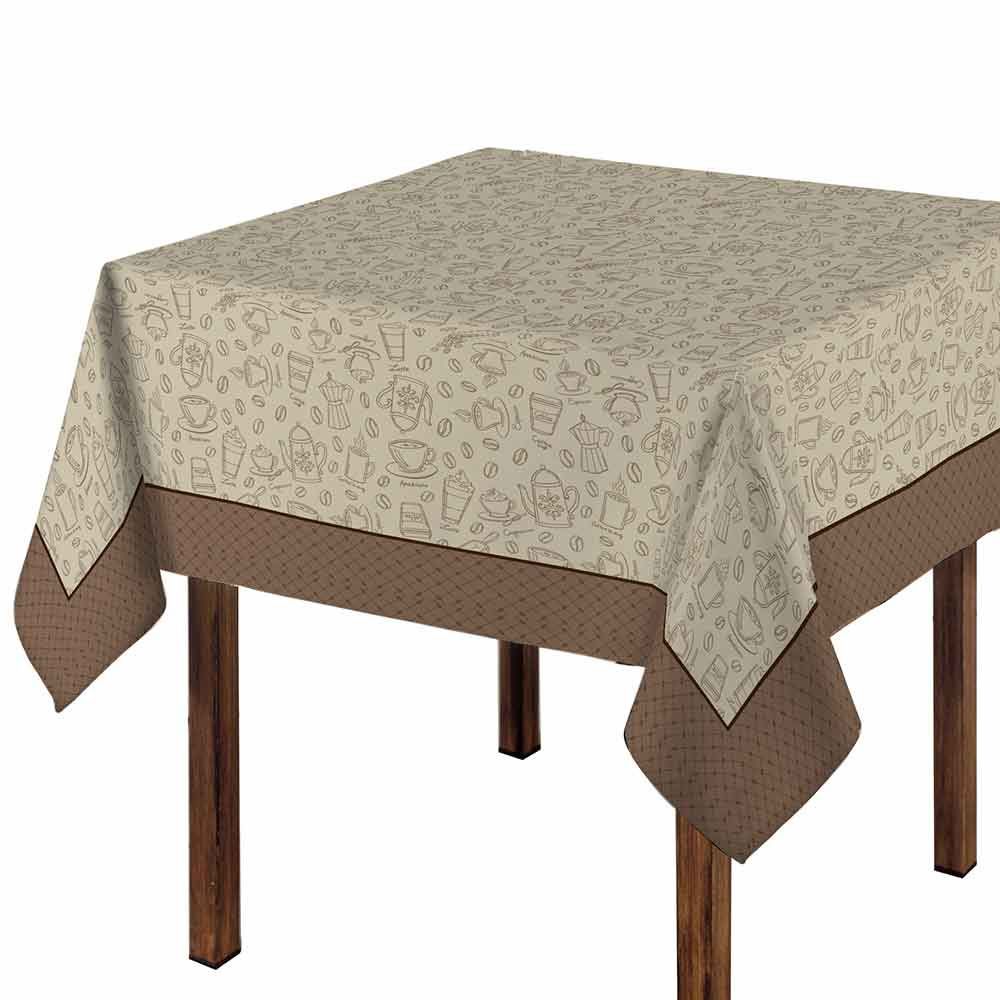 Toalha De Mesa 1,40 X 1,40 M Clean Döhler  - Desenho Café