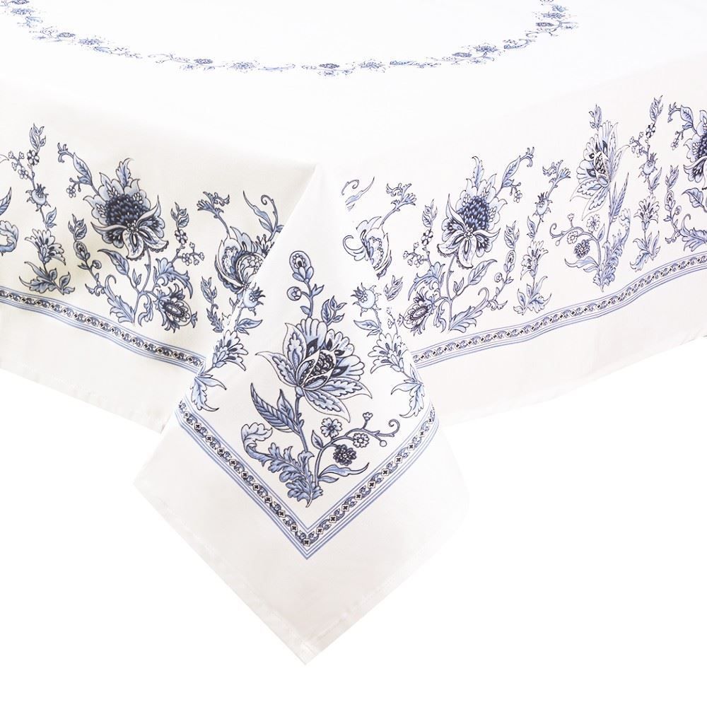 Toalha De Mesa 1,40 X 1,40 M Clean  Döhler - Chintz Azul Novo