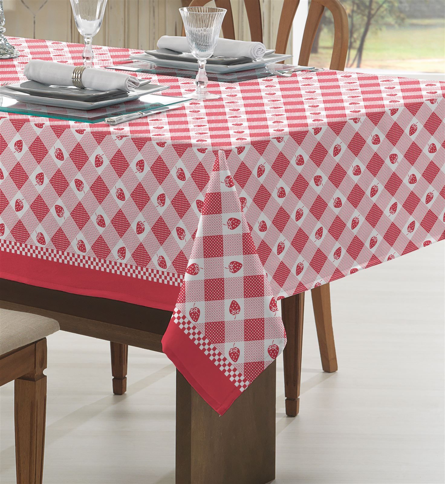 Toalha De Mesa 140X140cm Clean Athenas Döhler 1 Pç - Strawberry
