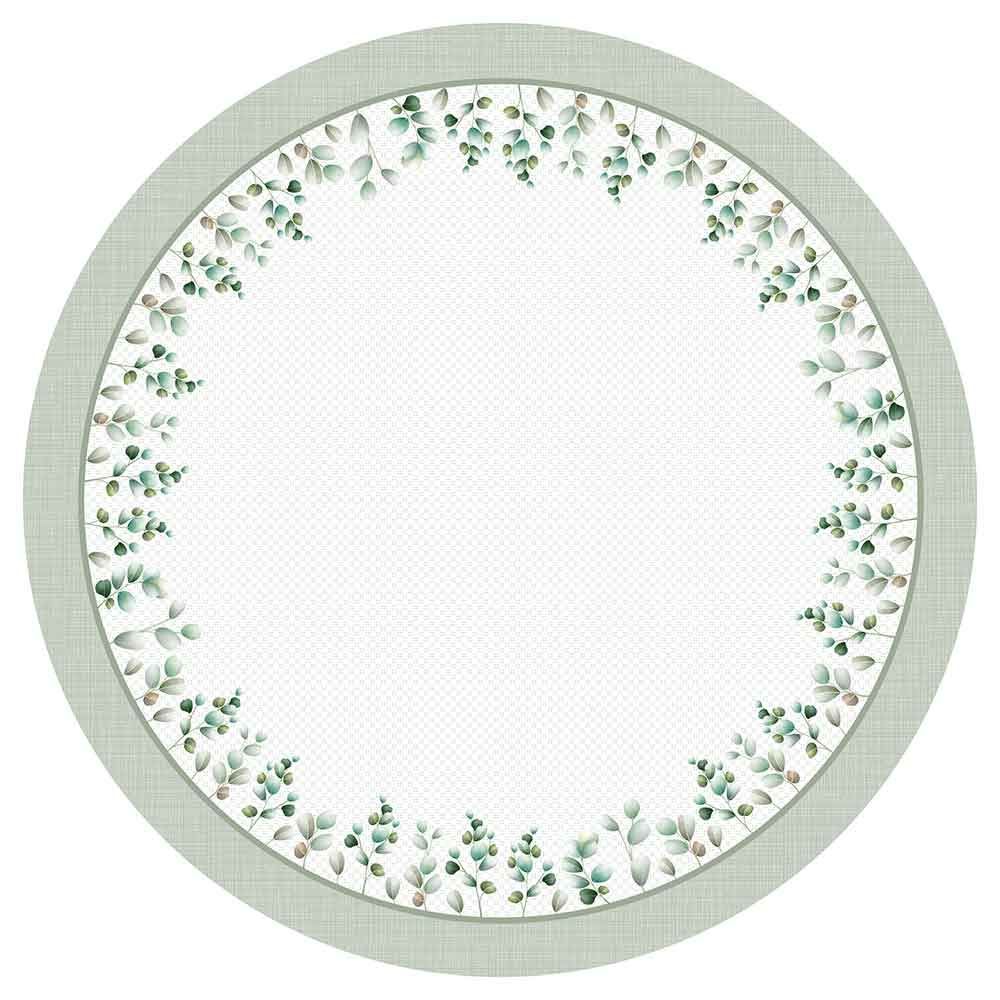 Toalha De Mesa Redonda Clean Renova Dohler - Flores Verde