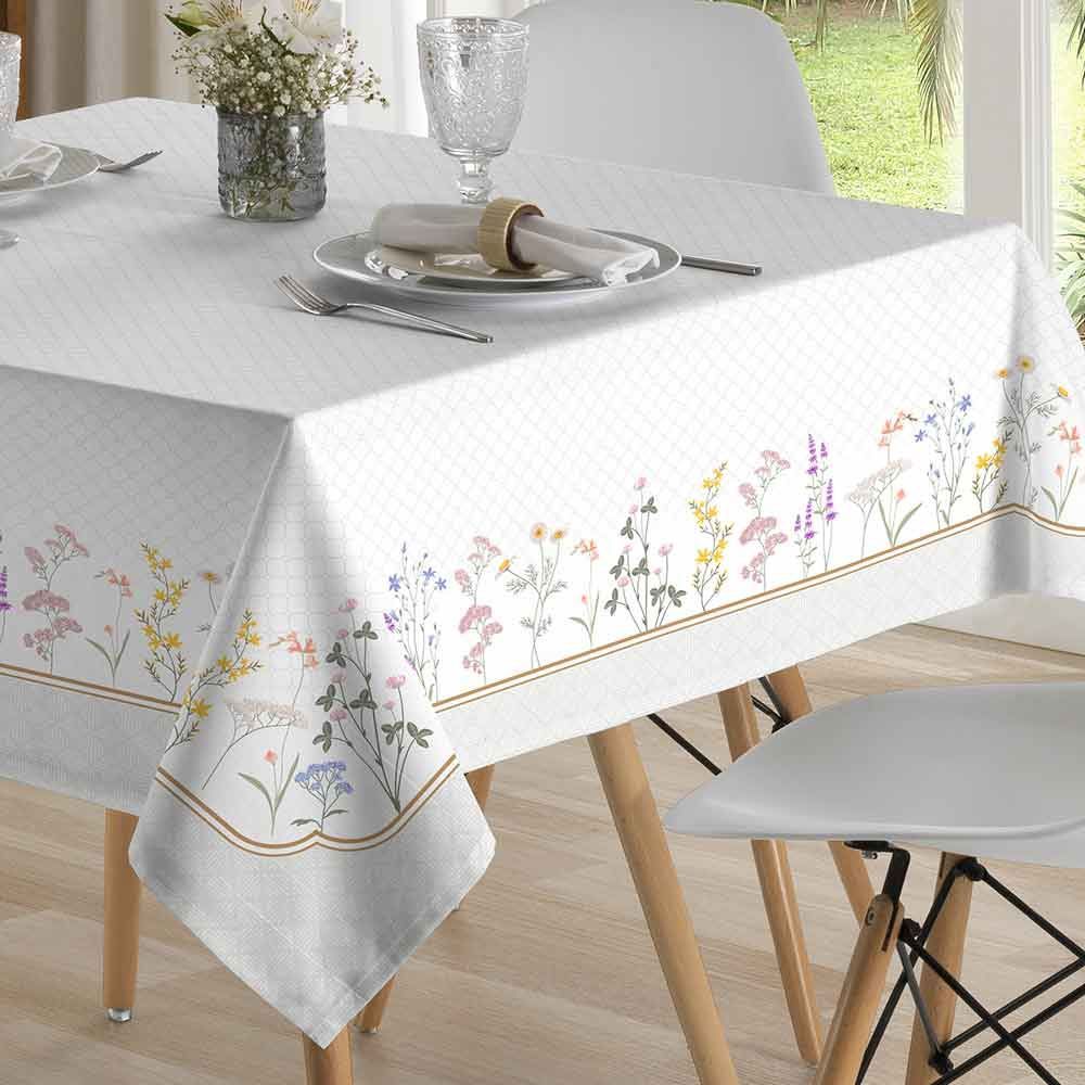 Toalha De Mesa Retangular 1,80X1,80 M Clean Renova Döhler - Floral Boho