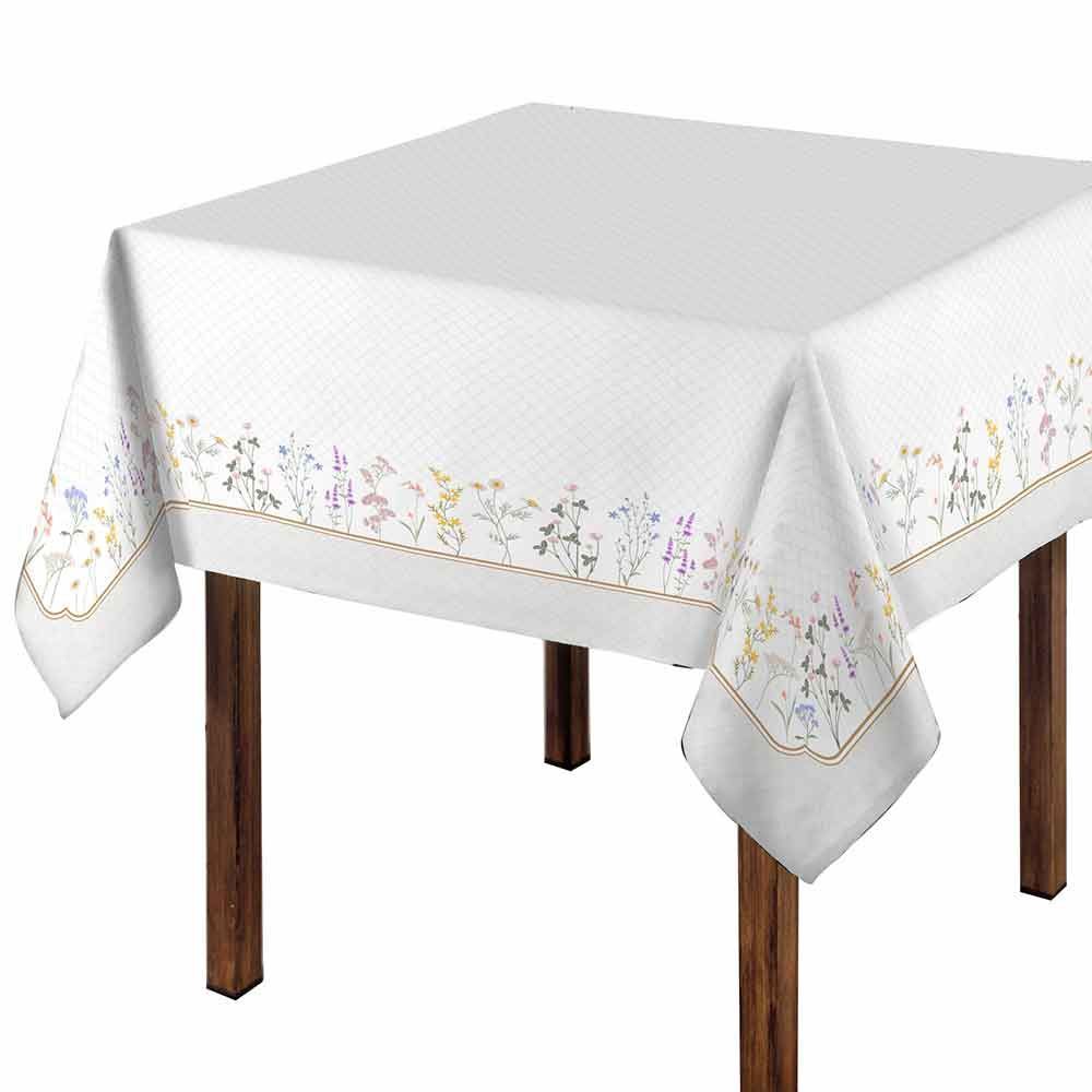 Toalha De Mesa Retangular 1,80X1,80 M Clean Renova Döhler - Floral Boho