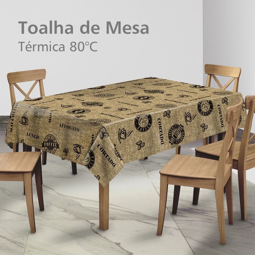 Toalha De Mesa Térmica 1,38X2,10 M Salehtex - Café Brasil Marrom 