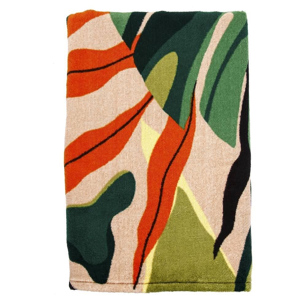 Toalha De Praia Aveludada 100% Algodão Döhler - Folhagens novo