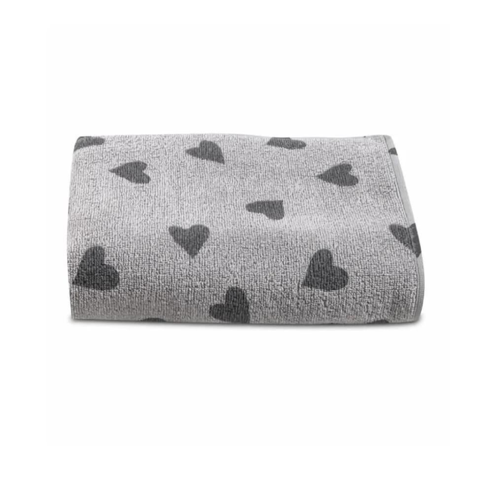 Toalha De Rosto 100% Algodão Cancún Havan Casa - Cinza Vapor Coração