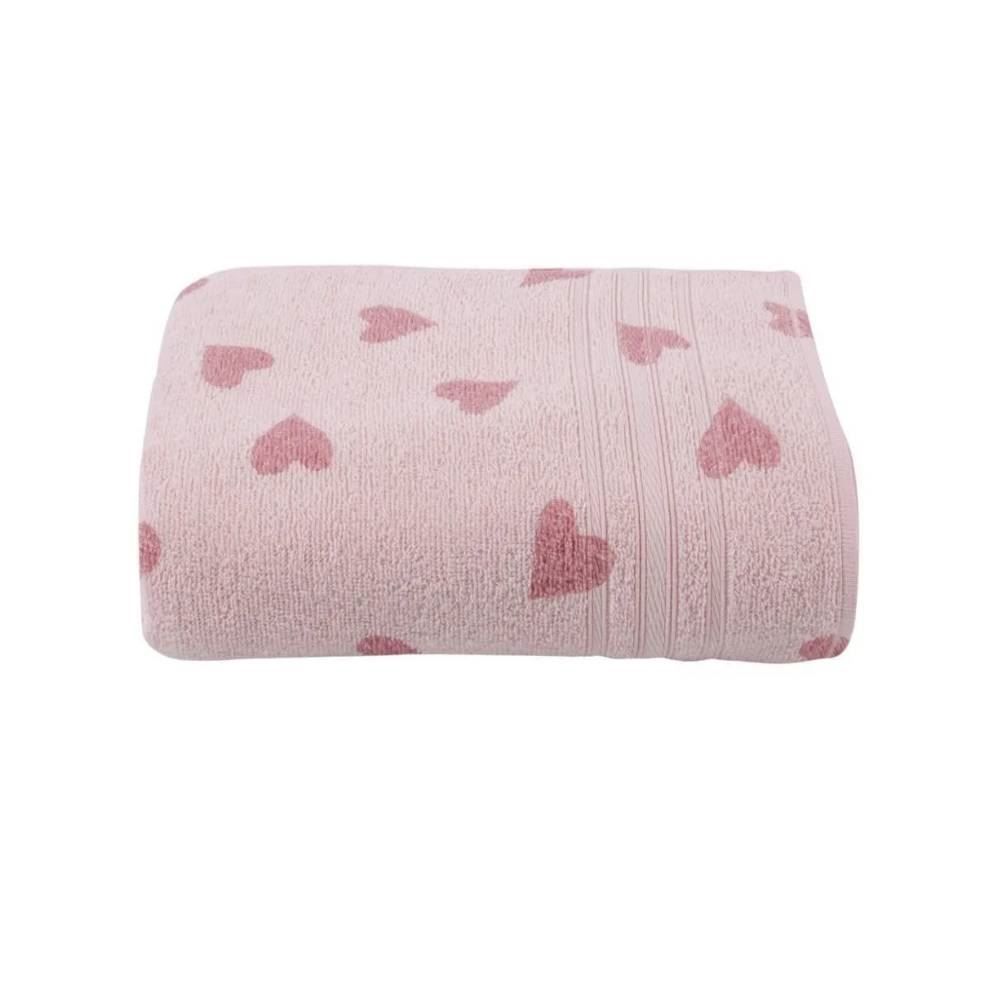 Toalha De Rosto 100% Algodão Cancún Havan Casa - Rosa Coração