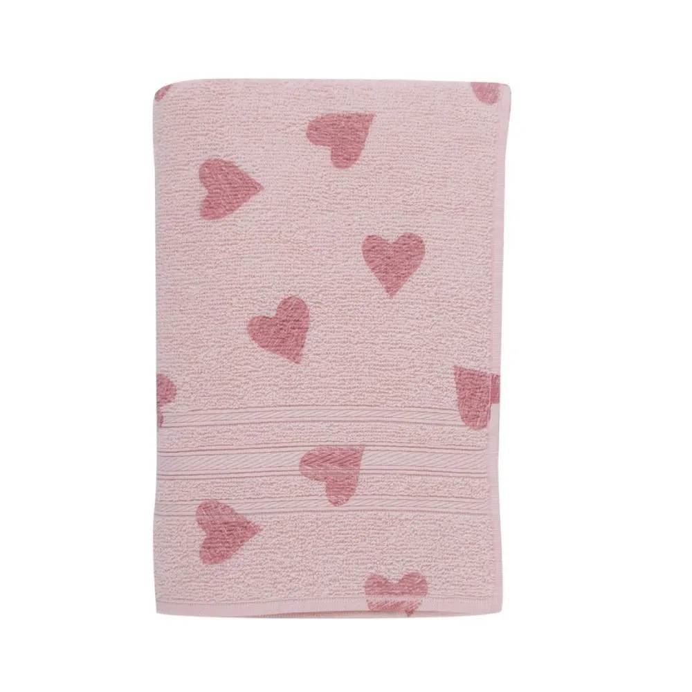 Toalha De Rosto 100% Algodão Cancún Havan Casa - Rosa Coração