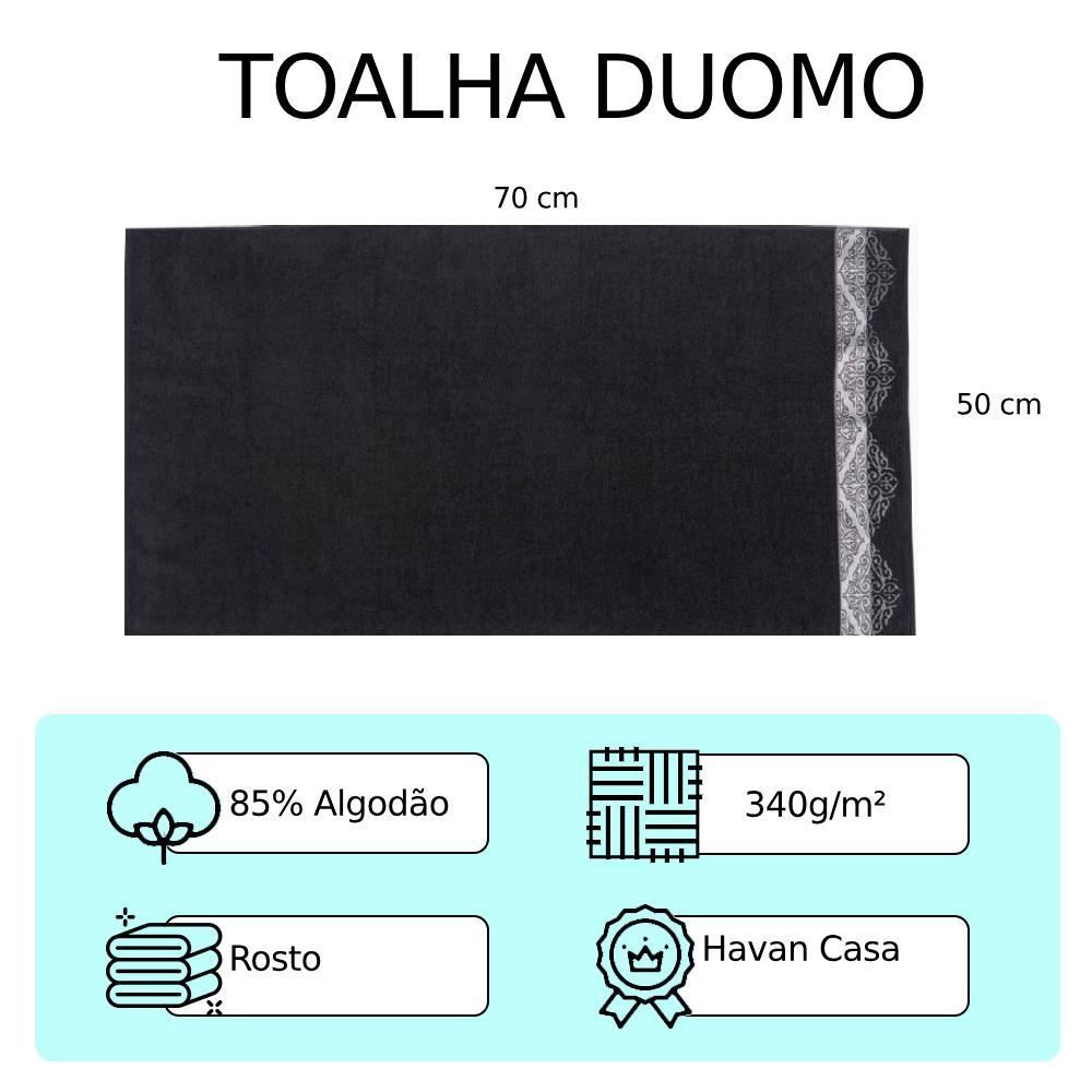 Toalha De Rosto Duomo Havan Casa - Carbono