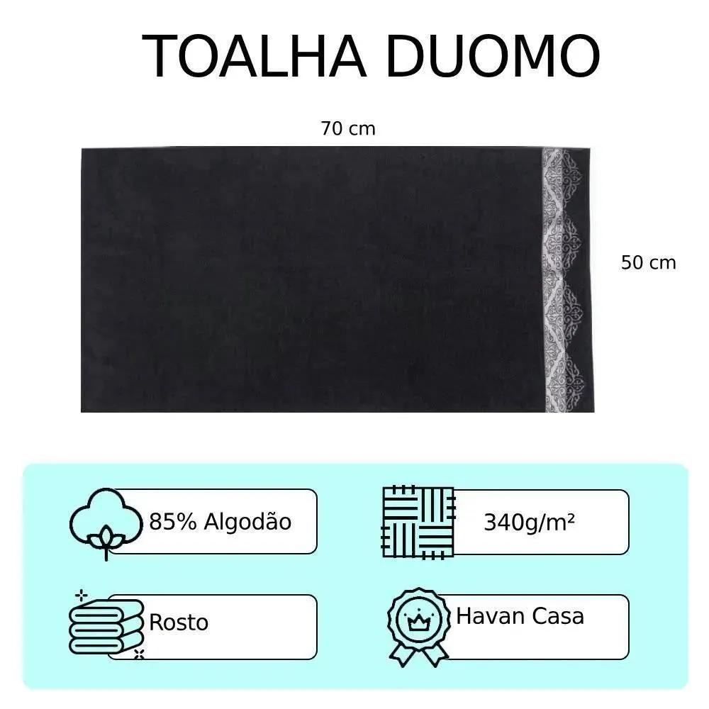 Toalha De Rosto Duomo Havan Casa - Carbono