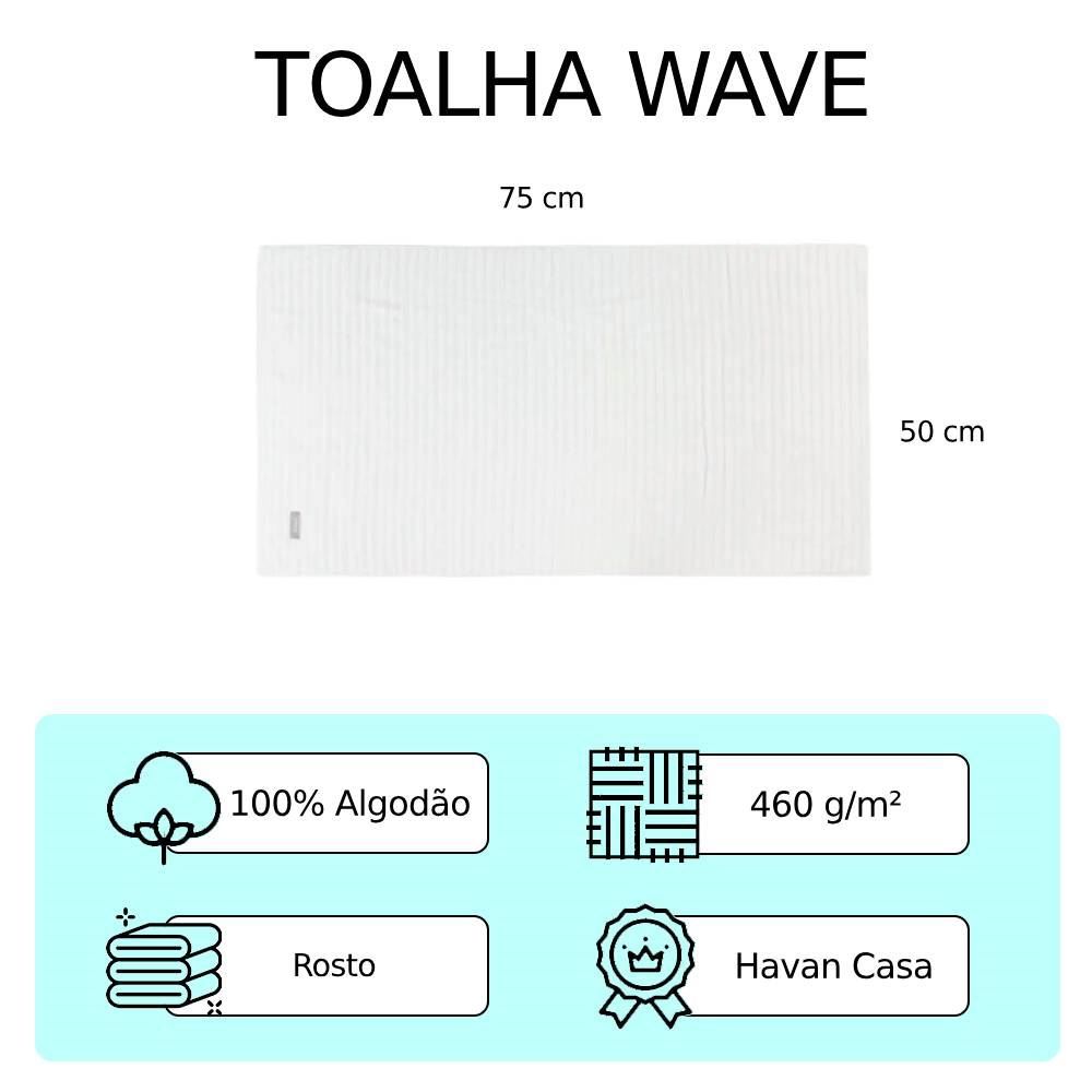 Toalha De Rosto 100% Algodão Wave Havan Casa 1 Pç - Off White