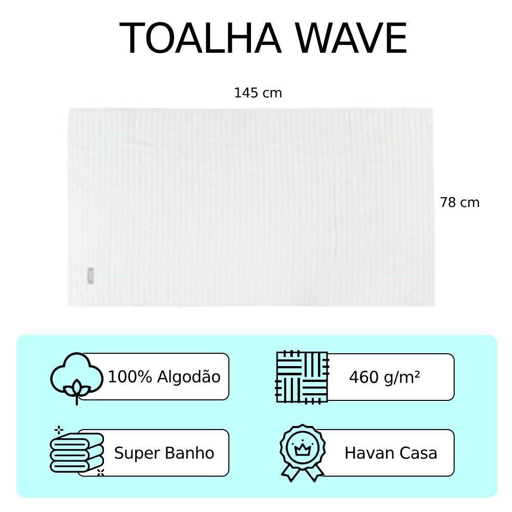 Toalha Super Banho 100% Algodão Wave Havan Casa 1 Pç - Off White