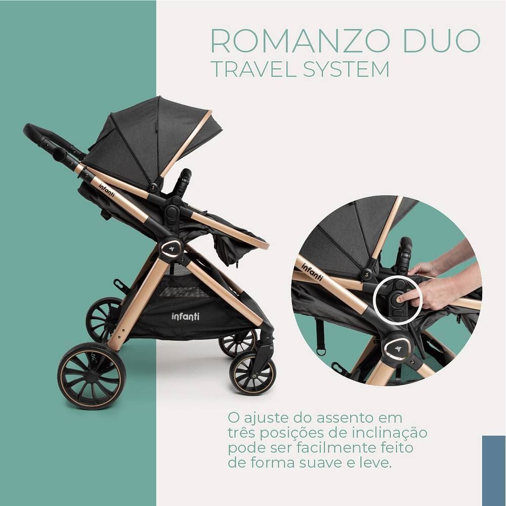 Travel System Romanzo Duo Infanti - Preto Bronze