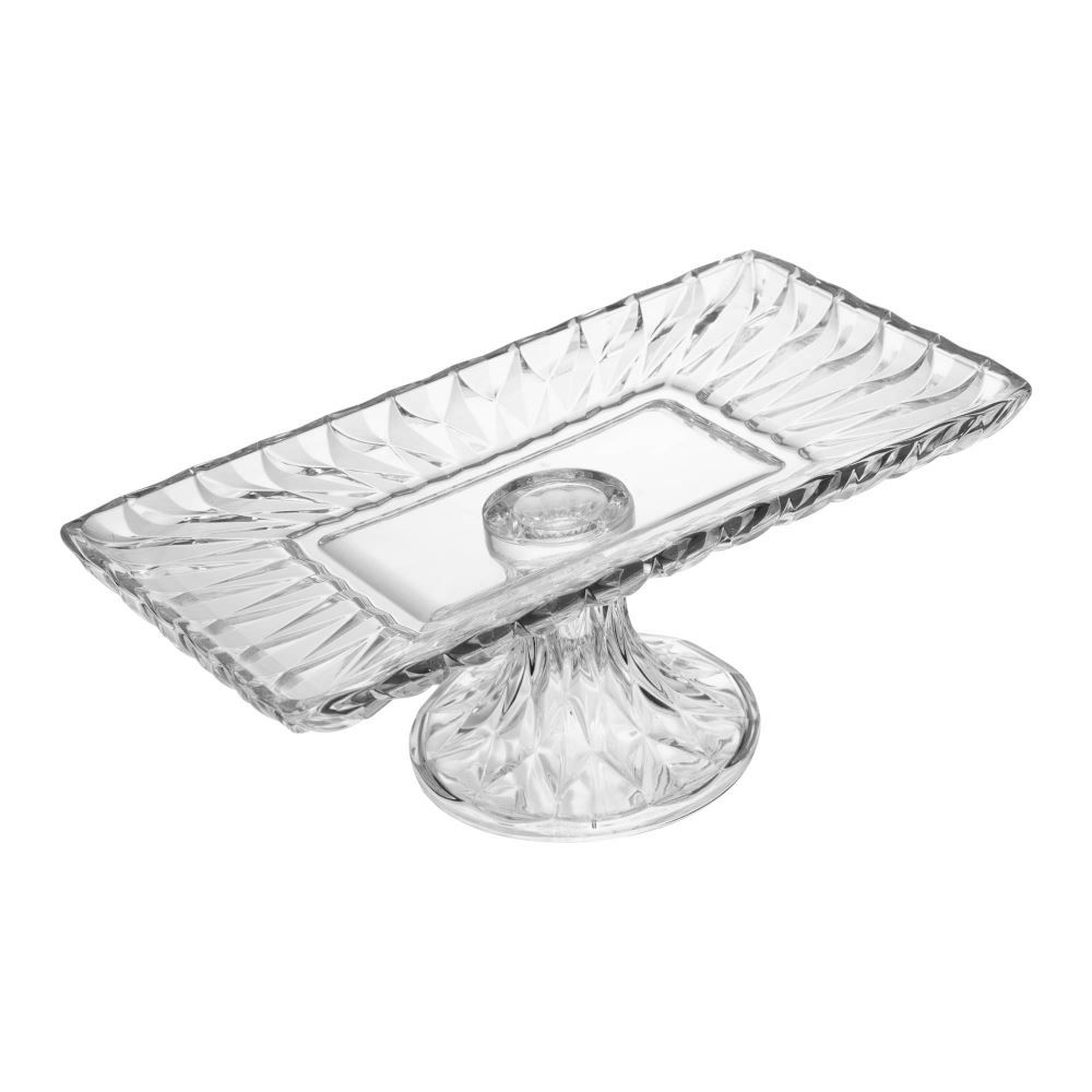 Travessa De Servir C/ Pé Cristal Diamond 32Cm Lyor