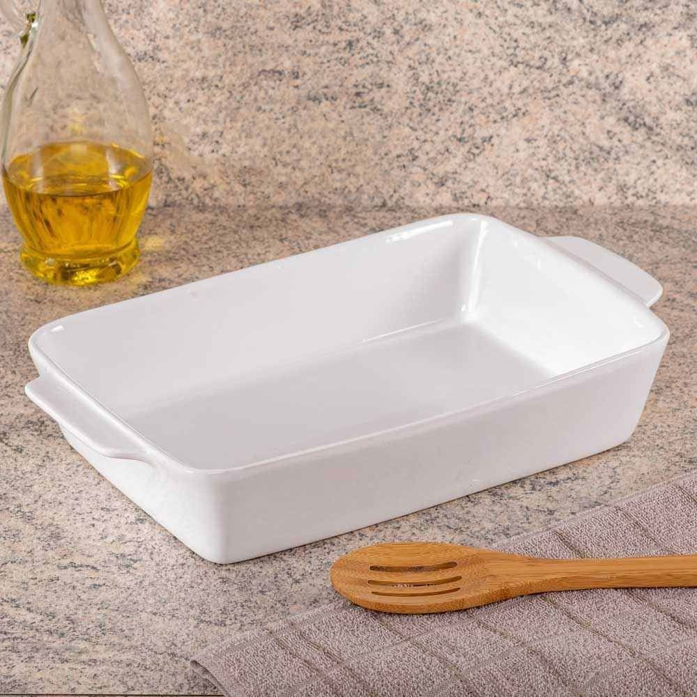 Travessa Retangular Cerâmica Portuguesa Havan Casa 2,5 Litros - Branco