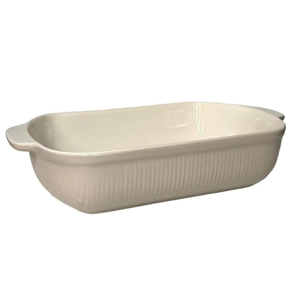 Travessa Retangular De Cerâmica Lisboa Havan Casa 3,8 Litros - Bege