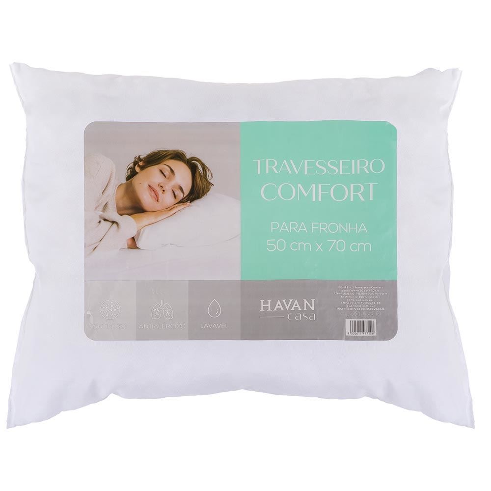 Travesseiro 50X70cm Confort Havan - Branco
