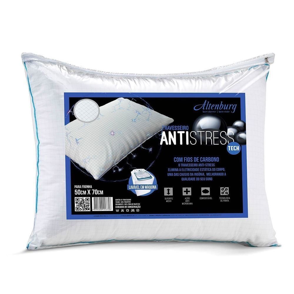Travesseiro Antistress 50Cm X 70Cm Altenburg - BRANCO