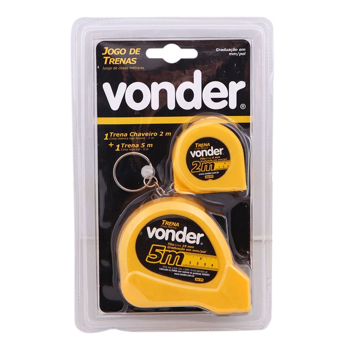 Jogo de Trenas de Aço 2m e 5m TCV2005 Vonder - 3868572005