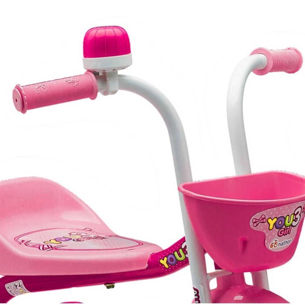 Triciclo Infantil Aro 5 You 3 Girl Nathor - Rosa