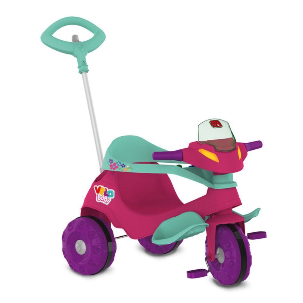 Triciclo Velobaby Passeio/Pedal Rosa Bandeirante - 357