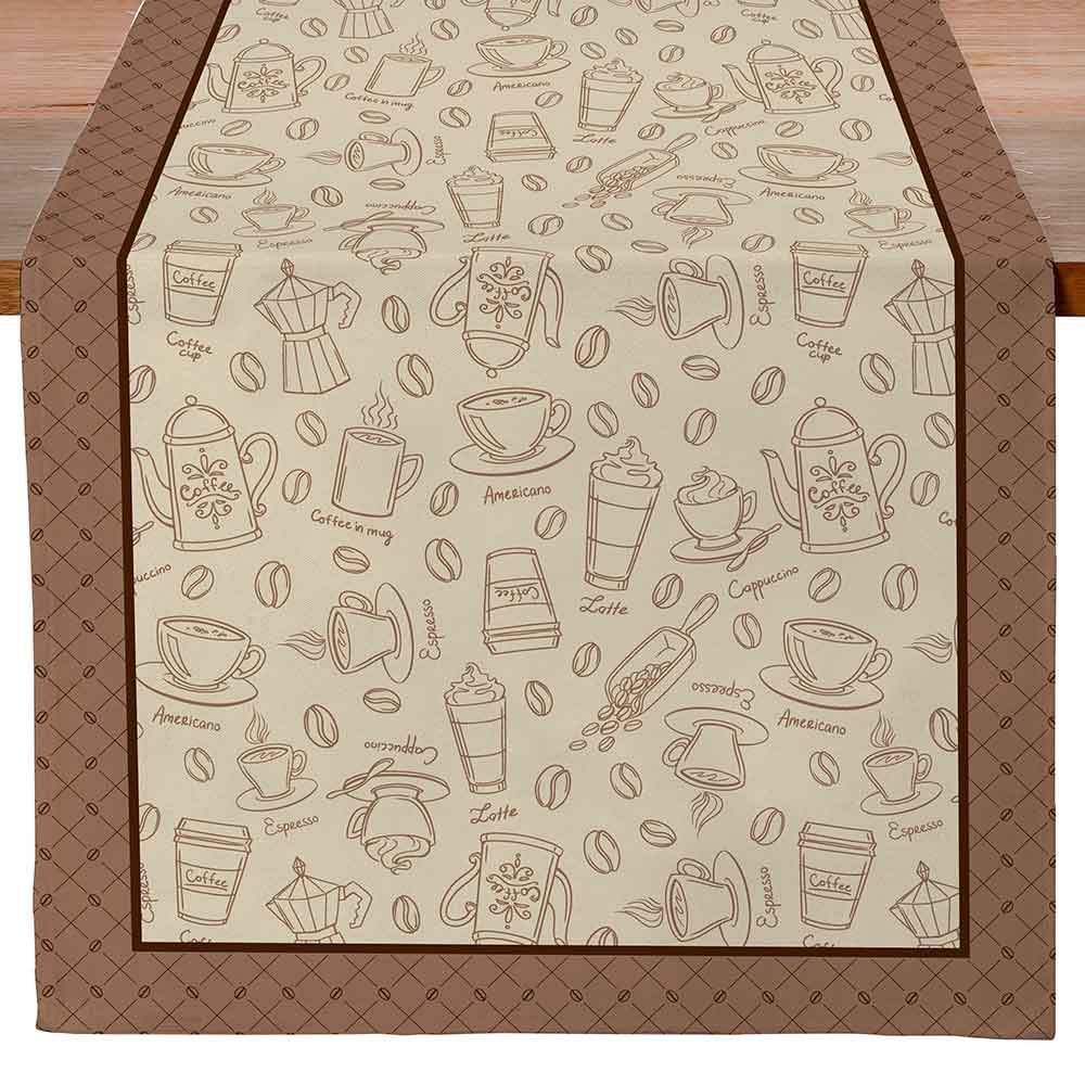 Trilho De Mesa  Athenas 45Cm X 1,20M Döhler - Desenho Café