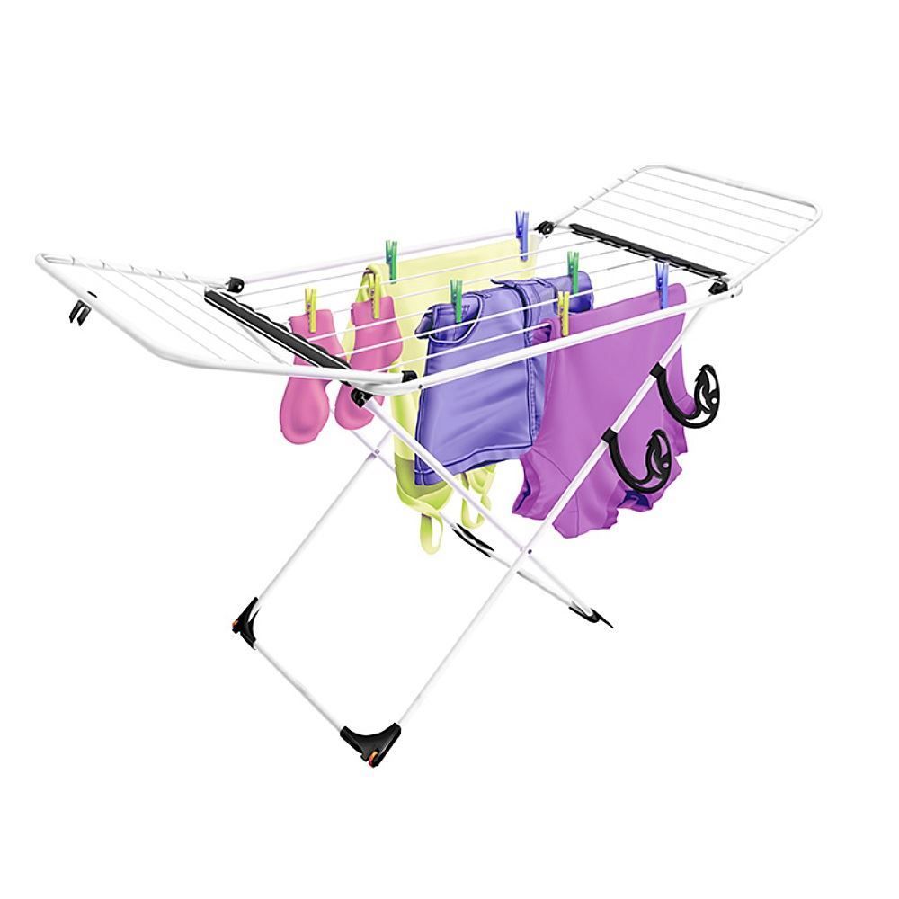 Varal de Chão com Abas e Rodinhas Pegasús Secalux - Branco