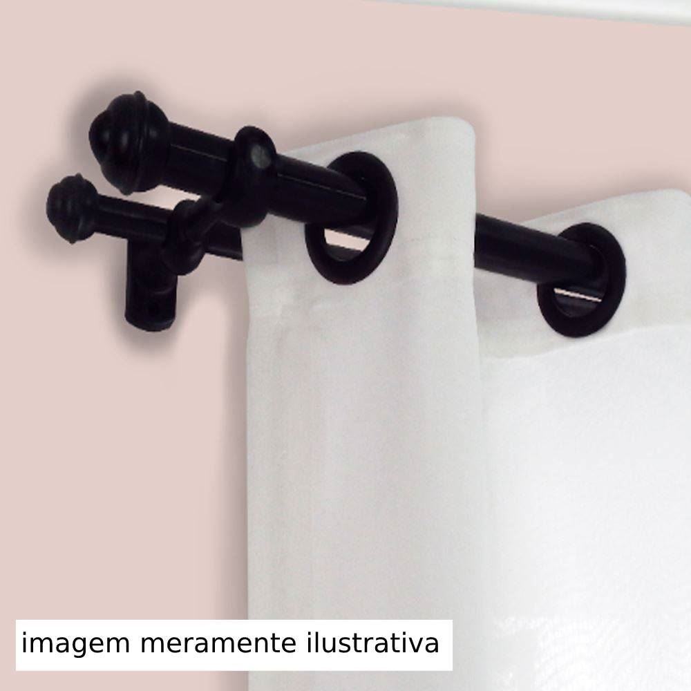 Varão De Cortina Grosso Duplo 3,00 M Fosco Havan - Preto Fosco
