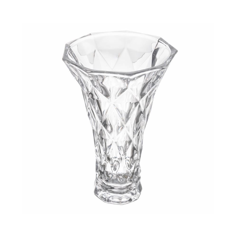 Vaso De Vidro Diamante Lyor 25 Cm - Transparente