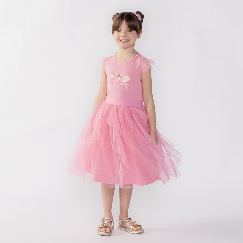 Vestido Bailarina Infantil 4 a 10 Anos Marmelada