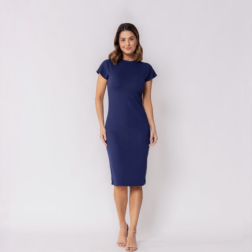 Vestido Midi Com Gola Patricia Foster