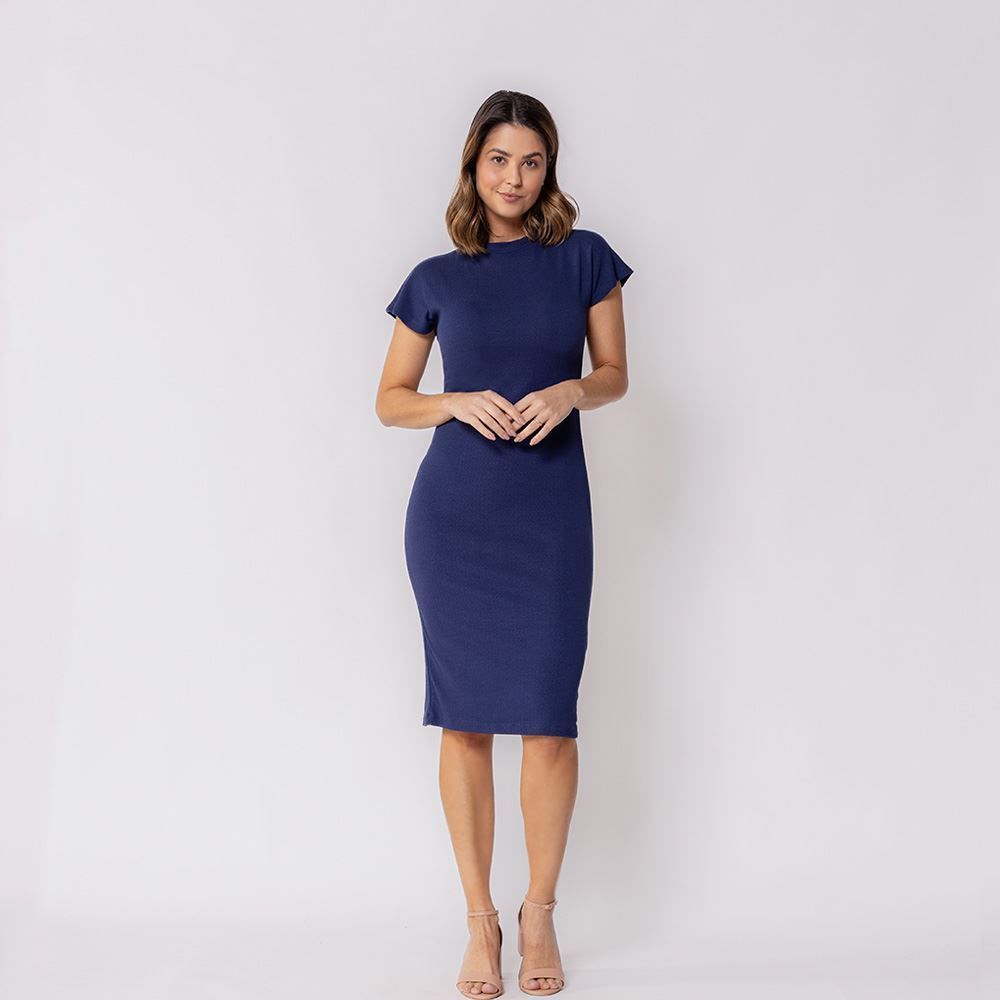 Vestido Midi Com Gola Patricia Foster