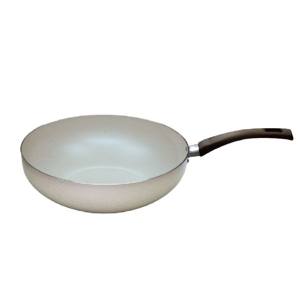 Wok Antiaderente Eko Multiflon 28 Cm - Bege