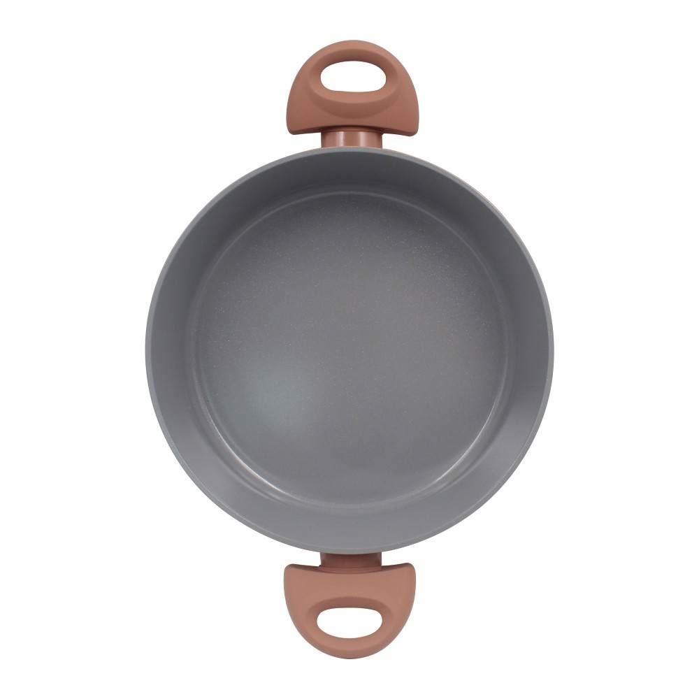 Wok Com Tampa De Vidro Malibu Casa 2,3 Litros - Moca Mousse