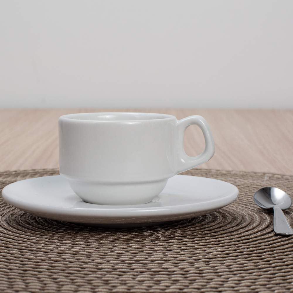 Xícara Com Pires Hotel Oxford De Porcelana 75Ml  - Porcelana