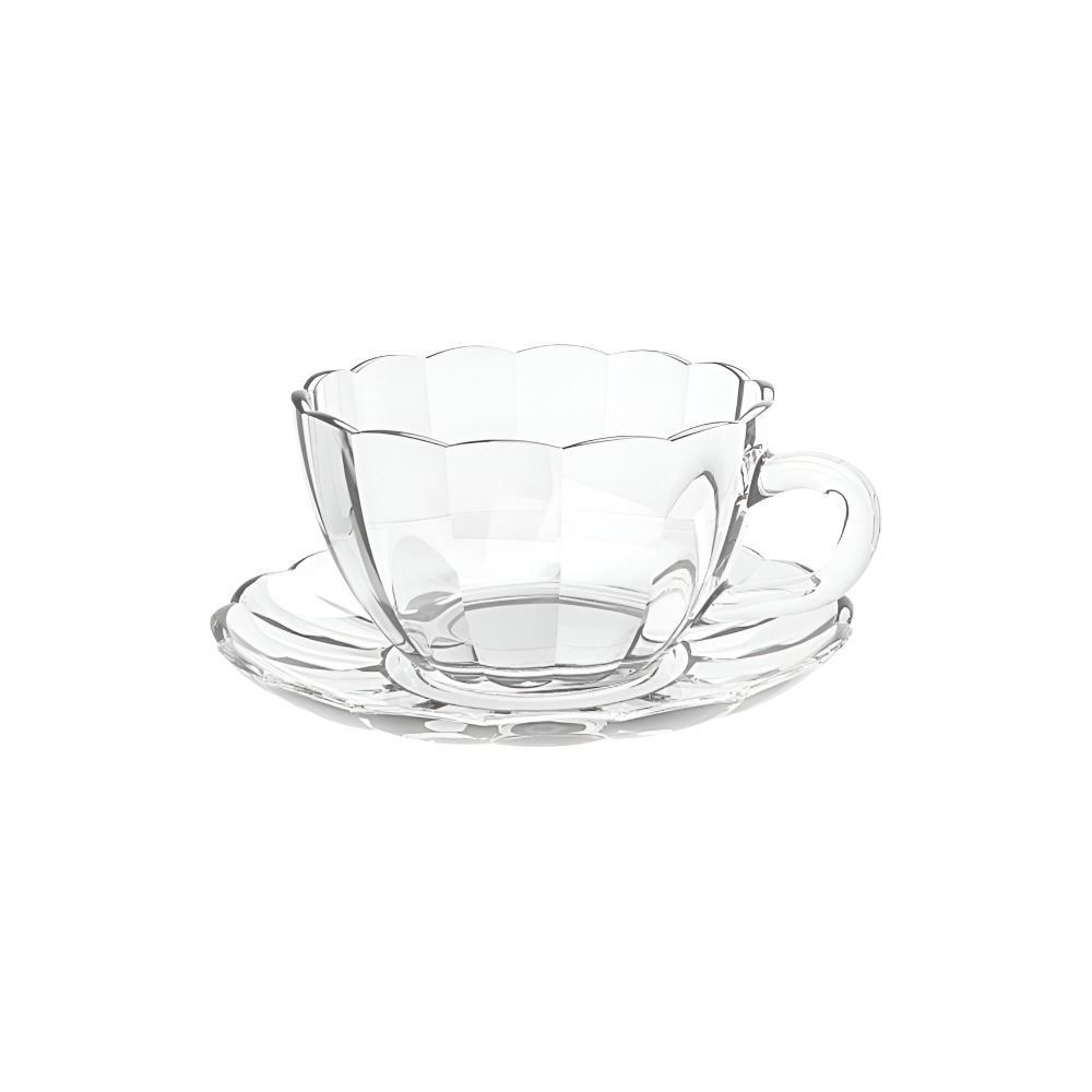 Xícara De Café Com Pires Peach Hauskraft 90 Ml - Transparente
